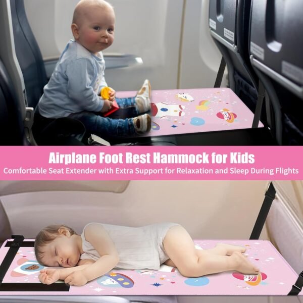 Eisignshop Toddler Airplane Bed, Kids Airplane Seat Extender Travel Bed, Toddler Airplane Travel Essentials, Portable Kids Travel Plane Bed, Airplane Kids Bed for Baby Flight Must Haves - Image 2