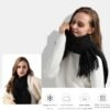 Womens Winter Scarf - Fashion Scarf Shawl with Cashmere Feel, Warm Soft Blanket Scarf Pashmina Shawl and Wrap, Travel Office Winter Wedding, Evening Dresses Large Scarves gifts for women, Black - Image 5