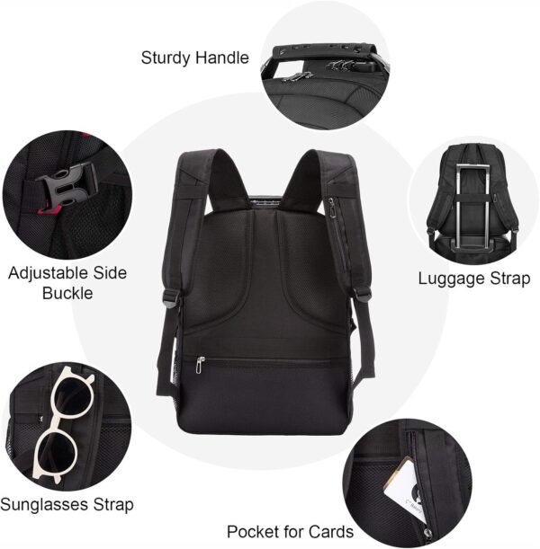 LOVEVOOK Travel Laptop Backpack Waterproof Anti Theft Backpack with Lock and USB Charging Port Large Computer Business Backpack for Men Women College Backpack (17 inch,Black) - Image 5