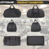 Travel Duffle Bag, 43L Gym Bags for Men, 4 in 1 Sports Gym Duffel Bag, Gym Backpack with Shoe Compartment, Waterproof Travel Weekender Overnight Bag For Football Backpack Carry on Luggage-Black - Image 7