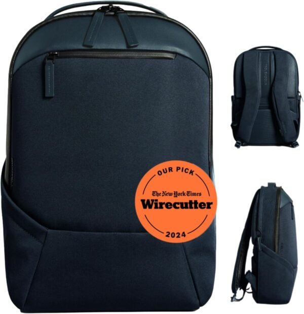 Troubadour Apex Backpack 3.0 - Ultimate Work & Travel Laptop Backpack - 17" Padded Laptop Pocket - Waterproof, Lightweight, Spacious - Innovative Pockets - Made From Recycled Materials - Navy