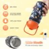 Kids Insulated Water Bottle with Straw Lid, 14oz Double Wall Vacuum 18/8 Stainless Steel Kids Tumbler, BPA-FREE Leak Proof Toddler Metal Water Bottle Kids Cups for School Travel Boys Girls - Image 4