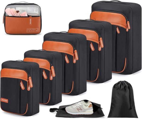 8 Set Packing Cubes for Travel, Lightweight Vacation Travel Essentials, Travel Accessories for Suitcase Organizer Bags Set