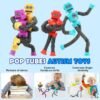 4 Pack Telescopic Robot Suction Cup Toy, Stress Relief Sensory Toys,Connect, Stretch, Twist & Pop Tubes ADHD Autism for Toddler, Christmas Stocking Stuffers for Kids - Image 2