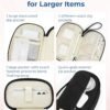 BAGSMART Travel Cord Organizer Electronics Organizer Travel Case, Double Layers Puffer Cable Organizer Bag Travel Essentials for Women, Tech Organizer Case for Charger, Phone, Flash Drive - Black - Image 3