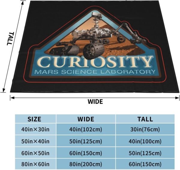 Mars 2020-Perseverance Rover Landing Fleece Blanket Super Soft Blanket for Chair Sofa Couch Camping Travel 60"X50" Flannel Throw Blanket - Image 2