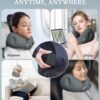 Travel Pillows For Airplanes ，Portable Inflatable Neck Pillow ，360-Degree Support, Quick Inflate/Deflate, Premium Polyester, Compact Friendly with Storage Box for Car, Office, and Outdoor Activities - Image 7