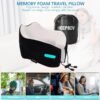 KEEPMOV Travel Neck Pillow - Travel Pillows for Airplanes, 100% Pure Memory Foam Neck Pillow for Flight Headrest Sleep (Black) - Image 5