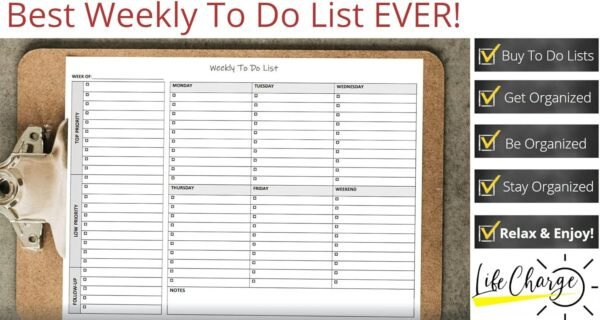 Weekly To Do List Notepad, 60 Page Task Planning Pad w/Daily Checklist, Priority Todo Checkbox & Notes. Desk Notebook to Organize Office 11 X 8.5 - Image 7