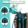 OLDLEY 12oz Kids Water Bottle for school Girls Boys, Motivational Water Bottles With Silicone Straw, Leak-Proof Tritan BPA-Free, Reusable water bottles for kids, Trout Green - Image 5