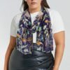 GERINLY Scarfs for Women Lightweight Floral Birds Print Cotton Scarves and Wraps for Fall Shawl - Image 3