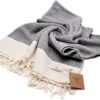 SMYRNA TURKISH COTTON Throw Blanket Vintage Series, 50x60 inch, Outdoor Blankets, Throws and Blankets for Couch, Sofa, Bed, Chair, Beach Picnic, Travel Boho Turkish Blanket Throw, Gray - Image 5