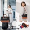 Weekender Bag for Women, Travel Duffel Bag Carry On Overnight Bag with Shoe Compartment Large Nylon Travel Weekend Tote Bag - Image 2