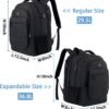 Backpack for School, Expandable 15.6 inch College Backpack for Boys Girls, Anti Theft Travel Backpack with USB Charging Port, Water Resistant Laptop Backpack Large Bookbag Gifts for Men Women, Black - Image 4