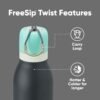 Owala FreeSip Twist Insulated Stainless Steel Water Bottle with Straw for Sports and Travel, BPA-Free, 24-oz, Blue/Grey (Foggy Tide) - Image 2