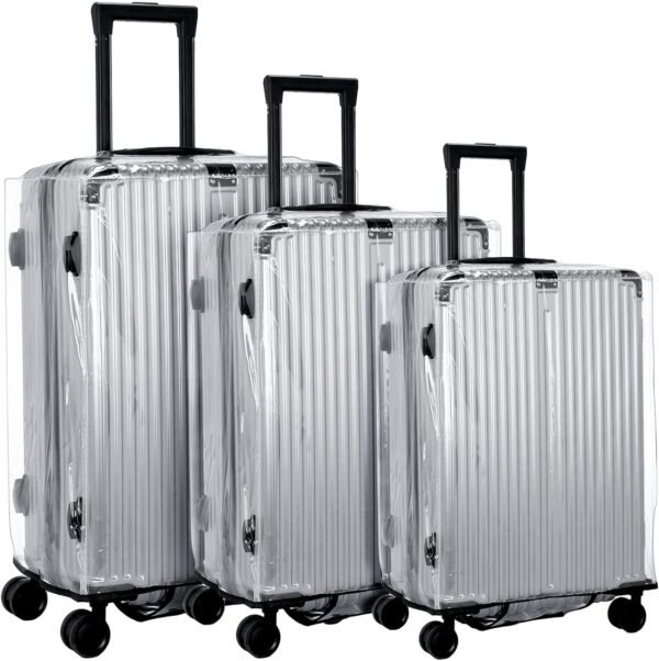Sherr 3 Pieces Clear Luggage Covers for Suitcase Waterproof Luggage Protector Luggage Protective Cover for Travel(Fits Most 20" to 28" Luggage)
