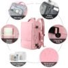 Hanples Extra Large Travel Backpack for Women as Person Item Flight Approved, 40L Carry On Backpack, 17 Inch Laptop Waterproof Hiking Casual Bag Backpack(Pink) - Image 4
