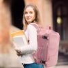 Hanples Extra Large Travel Backpack for Women as Person Item Flight Approved, 40L Carry On Backpack, 17 Inch Laptop Waterproof Hiking Casual Bag Backpack(Pink) - Image 8