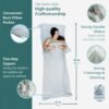 100% Cotton Sleeping Bag Liner Soft, Stretchy, Jersey Cotton, Zipper, Converts to Double Sleeping Bag Liner - Breathable Travel Sheets for Camping, Travel & Guests 82 in x 31.5 in - Image 3
