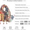 GUZOSJO Women's Boho Cotton Hemp Lightweight Floral Printed Scarf Long Shawl Wrap Scarf Head Shawl for Fall Spring - Image 4