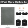 Travel Blanket Throw Blankets with Sleep Masks, Earplugs, and Storage Bags for Long Flights Camping Home Office 50" x 60" 2-Pack Grey - Image 7