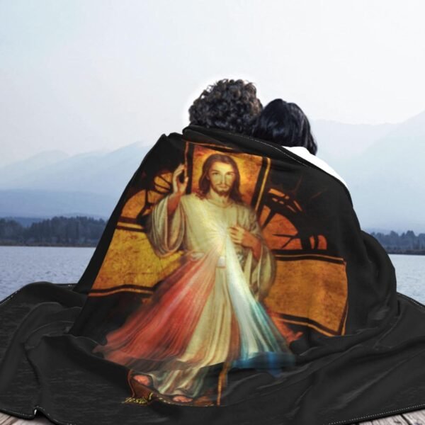 Divine Mercy Novena Fleece Blanket Super Soft Flannel Throw Blanket for Chair Sofa Couch Camping Travel 80"X60" Flannel Throw Blanket - Image 5