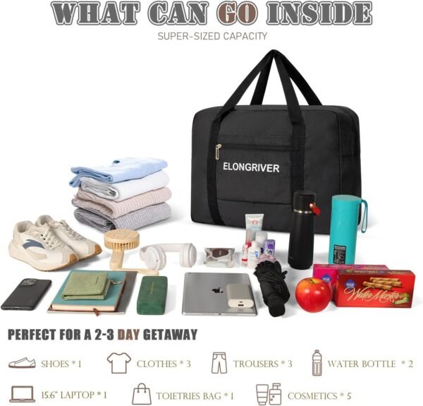 Travel Duffel Bag Foldable Weekender Overnight Bag for Men Women Lightweight Carry on Tote Bag For Spirit Airlines - Image 2