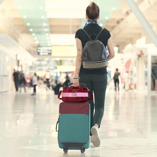 Bylion 2-in-1 Travel Belt for Luggage, Luggage Straps for Add a Bag Adjustable Suitcase Straps with Alloy Buckle Elastic Bungees Belt Hands-Free for Airport, Personalized Travel Accessories (Pink) - Image 7
