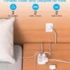 Cruise Ship Essentials, Travel Power Strip with USB C, Flat Plug Extension Cord with 3 Outlets 4 USB Ports(2 USB C), 5 ft Desk Wall Outlet Extender, Non Surge Protector for Cruise, Dorm Room, ETL - Image 2