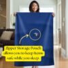 Cloud 9 Airline Travel Blanket Compact with Bag, Airplane Blanket for Long Flight, 3 in 1 Neck Pillow, Lumbar Support, Premium Airplane Accessories, Security Pouch, 300 GSM, Polyester Fleece - Image 8