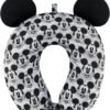 FUL Disney Mickey Mouse Neck Pillow, Travel Accessories with 3D Ears for Airplane, Car, and Office, Comfortable and Breathable, Black/Grey - Image 2