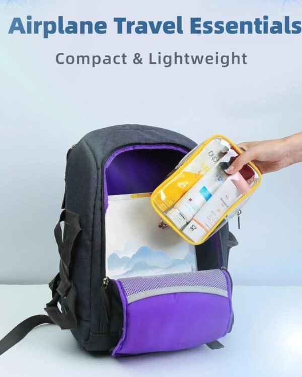 5 Packing Cubes Airplane Quart Size Travel Bag for Toiletries 1 Qt Clear Toiletry Bags for Traveling Tsa Approved Liquid Pouch Carry On 3-1-1 Flight Essentials Women Men International Must Haves - Image 5