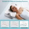 Cervical Neck Pillow for Pain Relief - Contour Memory Foam Pillows with Cooling Pillowcase, Neck Support Pillows for Sleeping, Ergonomic Orthopedic Pillow for Side, Back, Stomach Sleepers (White) - Image 4