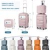 Somago 20" Carry On Luggage and 14" Mini Cosmetic Cases Travel Set Lightweight Polypropylene Suitcase with TSA Lock YKK Zipper Hardside Luggage with Spinner Wheels (2 Piece Set, Nude Pink) - Image 7