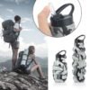 QiCheng&LYS Collapsible Water Bottle – Reuseable BPA Free Silicone Travel Water Bottle Collapsible Very Suitable for Sport Hiking, Camping and Outdoortravel -19.5oz/580ML（Camouflage light grey） - Image 3