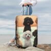 Travel Luggage Cover Poodles Dogs Suitcase Covers for Luggage Fashion Suitcase Protector Fits 18-32" Luggage, Black, L, Luggage Set - Image 7