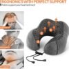 Travel Pillow 100% Memory Foam Pillow, Neck Pillow for Airplane, Neck & Head Support Pillow for Sleeping Rest & Car, Travel Pillows Kit with Storage Bag, Sleep Mask and Earplugs Dark Grey - Image 3