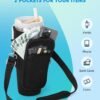 Water Bottle Holder with Strap 40oz Water Bottle Carrier Bag with Phone Pocket Water Bottle Pouch for Walking Hiking Camping - Image 4