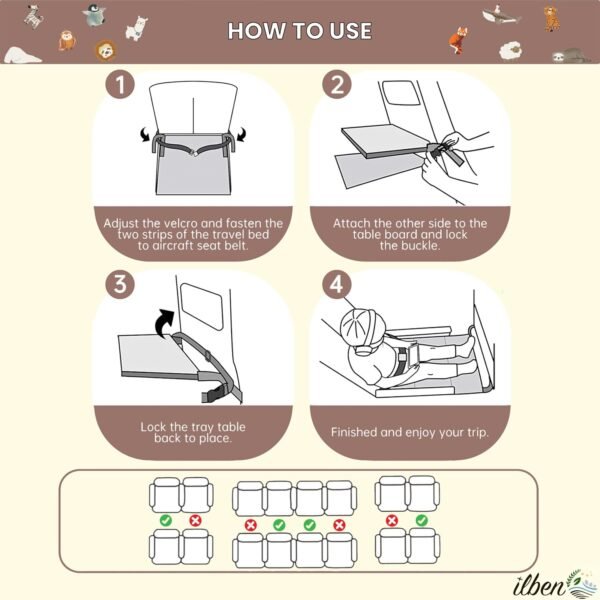 Toddler Airplane Bed - Toddler Airplane Seat Extender for Kids - Airplane Kids Bed, Kids Airplane Hammock for Toddler Airplane Travel Essentials Kids, Airplane Foot Rest - Image 5