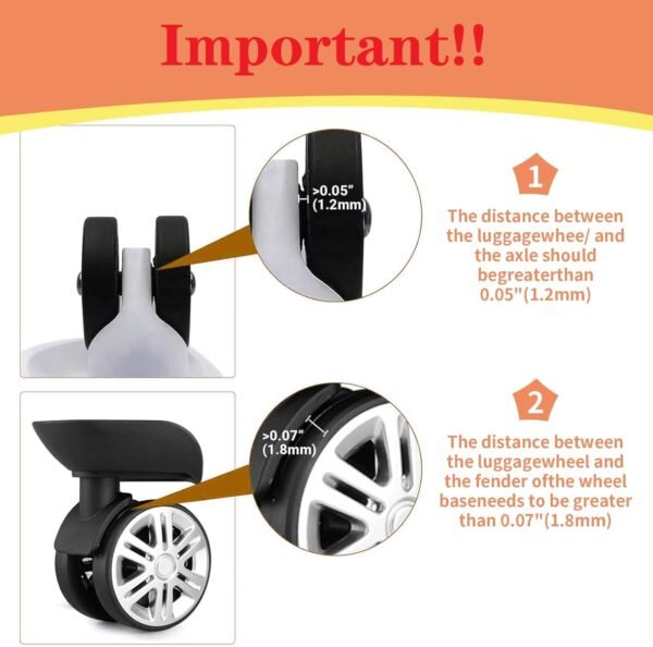 Luggage Wheel Covers Carry On Luggage Wheels Protectors 8 Pcs Covers Silicone Suitcase Wheel Covers, Durable,Mute and Shock Absorption (Orange) - Image 6