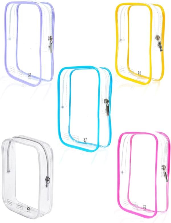 5 Packing Cubes Airplane Quart Size Travel Bag for Toiletries 1 Qt Clear Toiletry Bags for Traveling Tsa Approved Liquid Pouch Carry On 3-1-1 Flight Essentials Women Men International Must Haves
