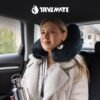 Inflatable Neck Pillow - Adjustable and Compact Travel Pillow, Ultimate Comfort for Long Flights, Airplane Pillow with Detachable Hood - Your Essential Travel Companion - Image 9