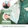 KingCamp Lightweight Camping Blanket - Puffy Printed Warm Camping Quilt with Snap Button - Portable for Travel, Hiking, Stadium, Airplane - 79" x 57" - Green - Image 3