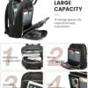 LOVEVOOK Laptop Backpack for Women, 15.6 Inch, Black, Quilted Commuter Backpack with USB Charging Port, Water Resistant, Lightweight Travel Work Backpack - Image 3