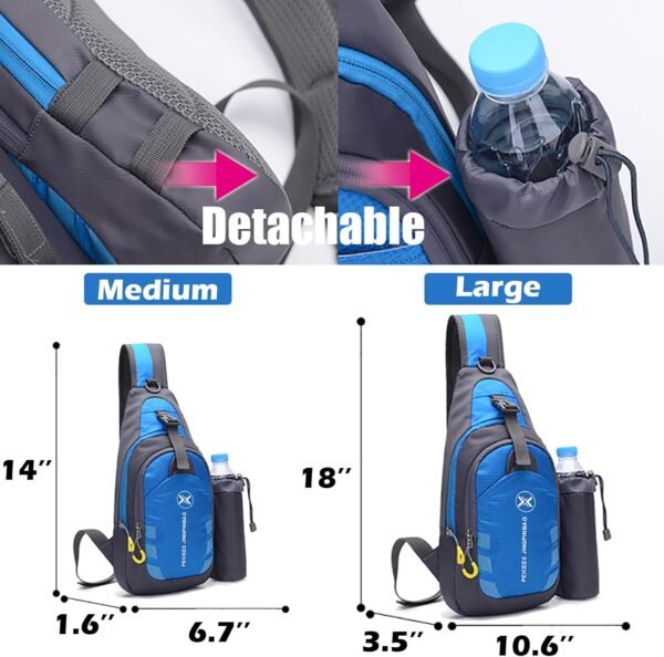 Peicees Chest Crossbody Sling Backpack Bag Travel Bike Gym Daypack for Women Men - Image 5