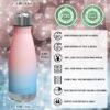 CHILLOUT LIFE Stainless Steel 2 Pack Water Bottle for Kids School: 12 oz Double Wall Insulated Cola Bottle Shape for Cold and Warm Drinks, 2 Set (Cotton Candy - Ocean Blue) - Image 2