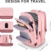 Travel Backpack for Women, 50L Carry On Backpack, Extra Large Expandable Travel Bag, 17 Inch TSA Flight Approved Luggage Travel Backpack Personal Item Size with USB, Teacher Traveling Backpack, Pink - Image 5