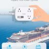 Cruise Ship Essentials, Travel Power Strip with USB C, Flat Plug Extension Cord with 3 Outlets 4 USB Ports(2 USB C), 5 ft Desk Wall Outlet Extender, Non Surge Protector for Cruise, Dorm Room, ETL - Image 3