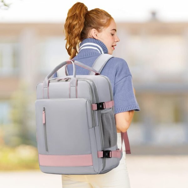 Large Travel Backpack for Women, 40L Carry On Backpack Airline Flight Approved with USB Charging Port Shoes Compartment, Personal Luggage Backpack Casual Daypack 15.6 Inch Laptop Backpack - Image 8