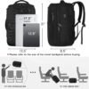 MATEIN Extra Large Carry on Backpack, TSA Friendly 18.4 Inch Travel Laptop Backpack with USB Port, 45L Water Resistant Luggage Computer Daypack College Overnight Weekender Bag for Men & Women, Black - Image 2